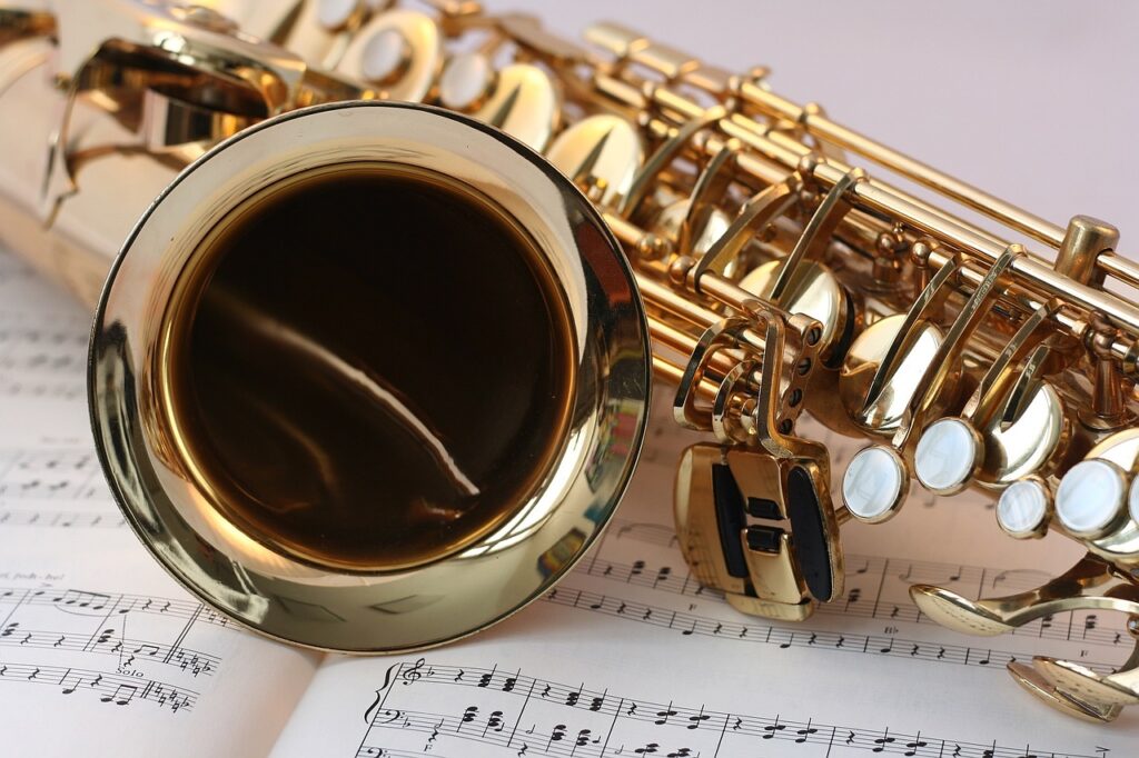 saxophone, instrument, music, sheet music, golden saxophone, musical notes, reflection, brass, classical music, musical instrument, saxophone, music, music, music, music, music