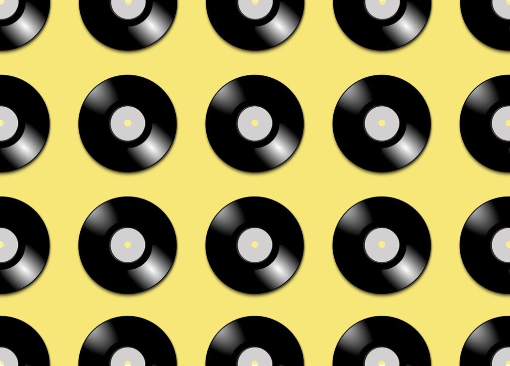 records, vinyls, album, vintage, music, audio, player, background