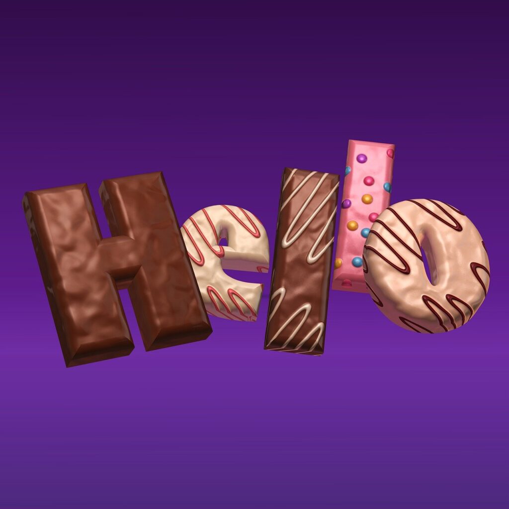 chocolate, desserts, sweets, word, caramel, donut, cream, hello, greeting, hello, hello, hello, hello, hello