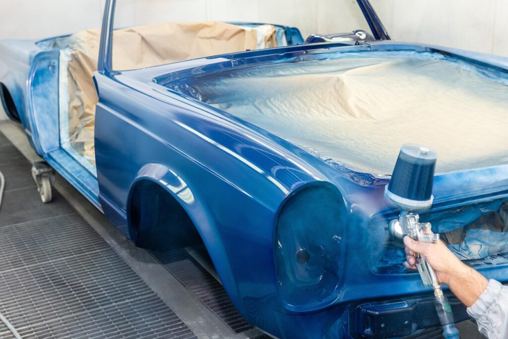 painter, spray, car, oldtimer, spray gun, paint, restoration, repair, auto, automobile, automotive, vehicle, car wallpapers, old, vintage, service, repair shop, mercedes