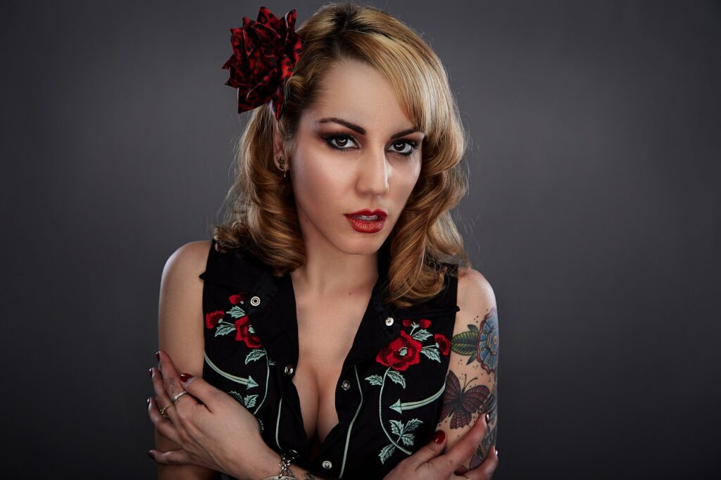 woman, portrait, fashion, vintage, classic, retro, hairstyle, makeup, cosmetics, tattoo, tattooed woman, blonde, face, model, modeling, pose, posing, studio photography, woman, woman, woman, fashion, fashion, fashion, vintage, vintage, makeup, tattoo, tattoo, tattoo, tattoo, tattoo, face, face, face, model, model