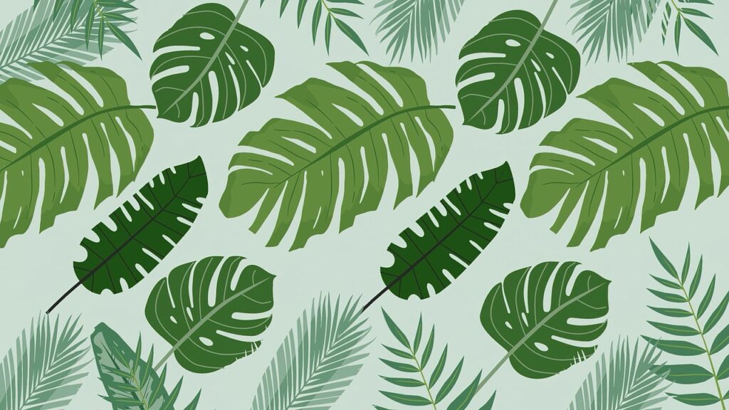 leaves, the foliage, nature, plants, model, green, wallpaper, background, tropical, the background, texture, green background, spring green, green texture, green leaf, green pattern, green leaves