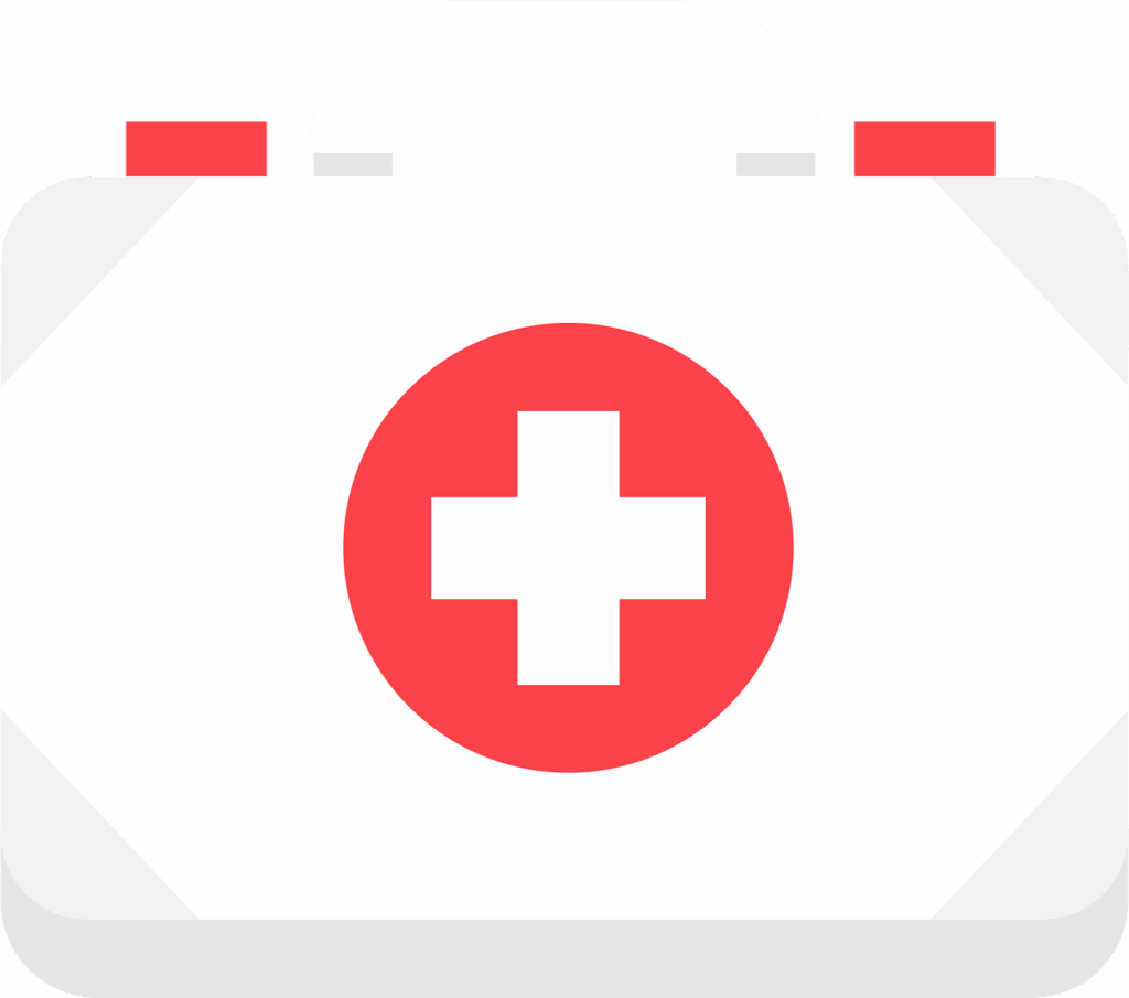 first aid kit, emergency kit, health kit, cutout