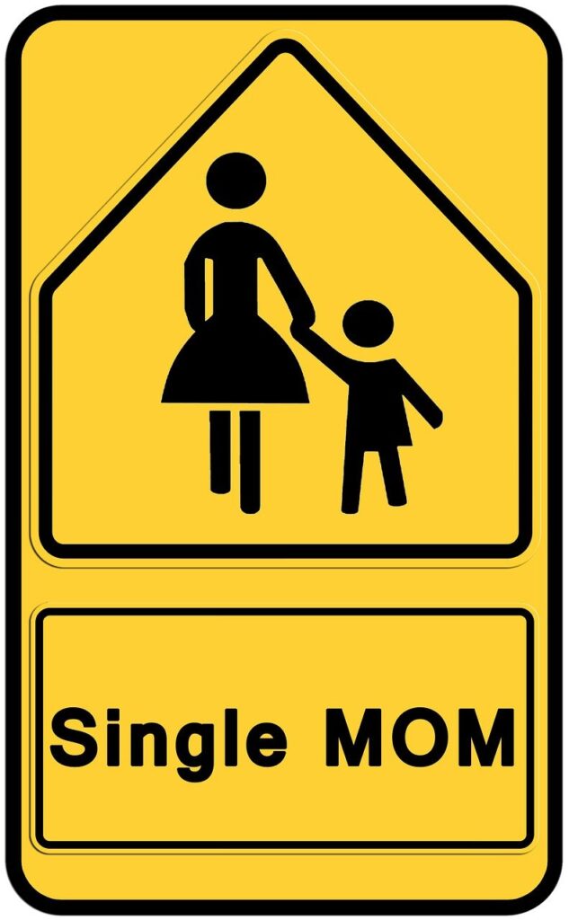 silhouettes, traffic signs, mother, child, a single parent, hand, trust, responsibility