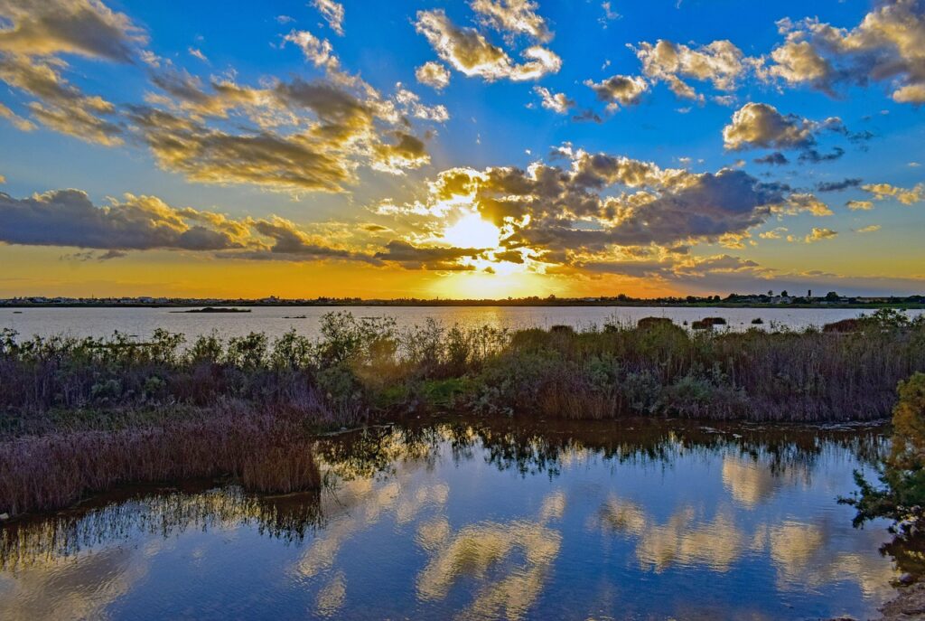 mash, lake, sunset, sky, clouds, reflections, horizon, cyprus, nature, mash, sunset, nature, nature, nature, nature, nature