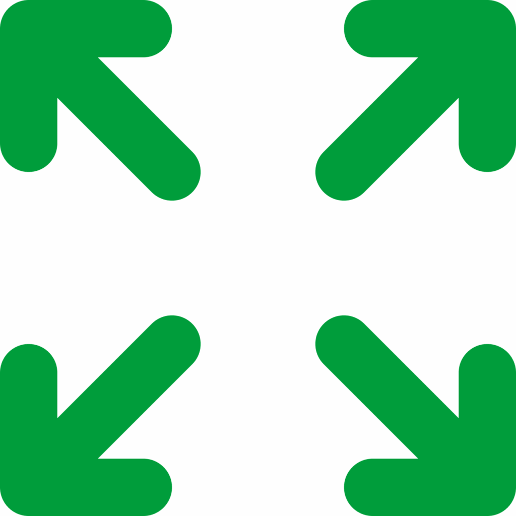 expand, arrows, icon, green, size, grow, scale, cut out, expand, expand, expand, expand, expand, size
