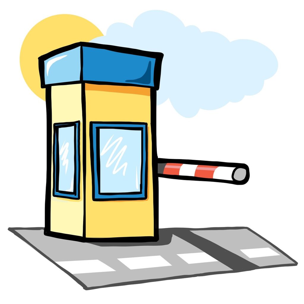 toll booth, border, road, street, enter, gate, fence, cartoon, toll booth, toll booth, toll booth, toll booth, toll booth