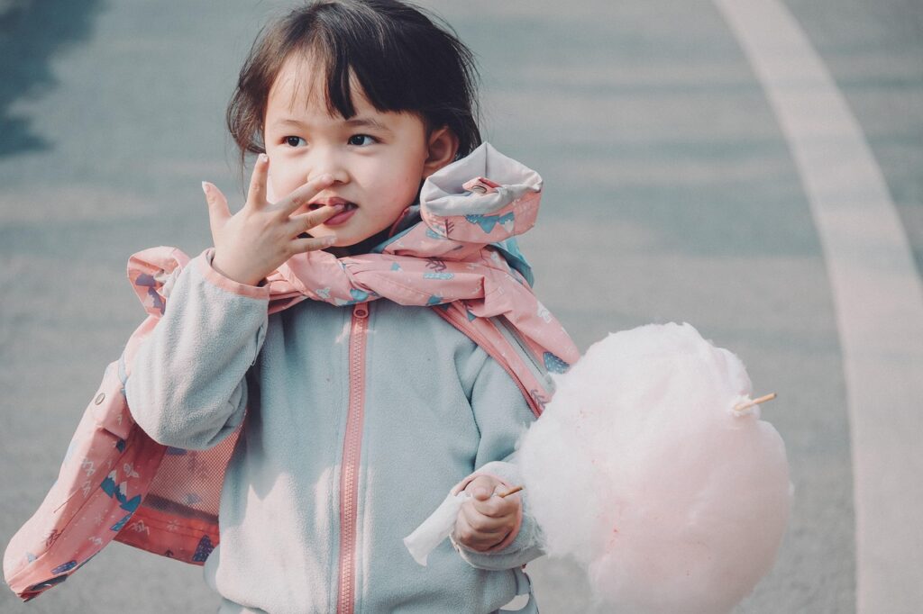 child, girl, daughter, eat, childhood, smile, portrait