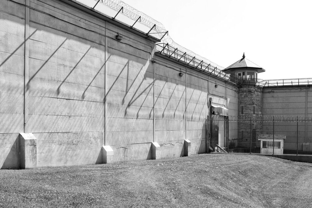 jail, prison, prison wall, prison courtyard, black and white, jail, jail, prison, prison, prison, prison, prison, prison wall