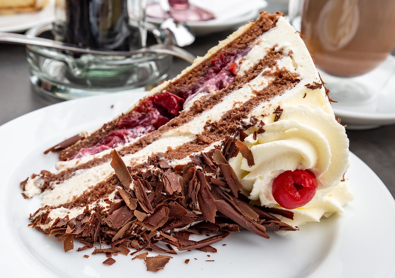 cake, black forest, cream cake, chocolate, cream