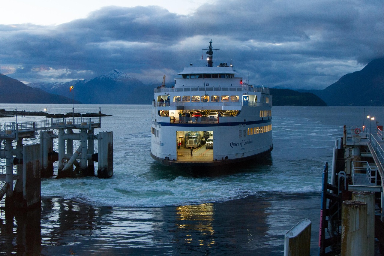 boat, ferry, vessel, nature, tourism, vacation, ship, transportation, twilight, ocean, scenery, dock