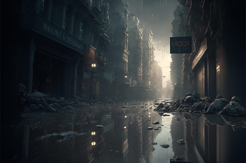 city, apocalypse, war, sunset, nature, road