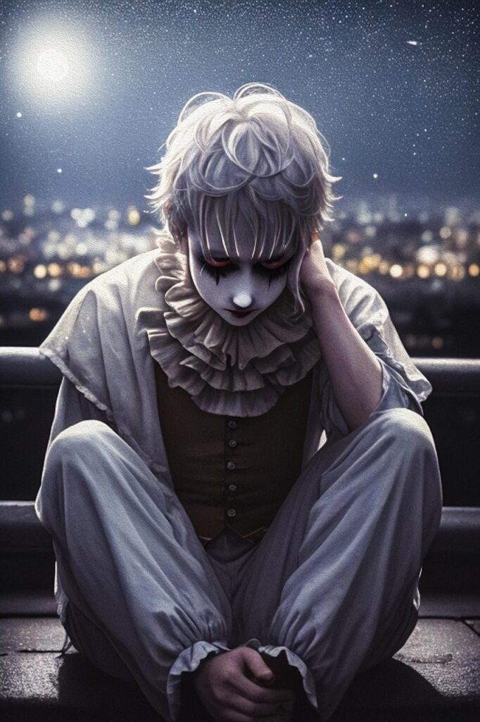 anime, character, sadness, emotion, anime art, loneliness, melancholy, tears, heartbreak, emotional, anime girl, despair, depressed, sorrow, tragic, dark, artistic, expressive, moody, pensive, ai generated