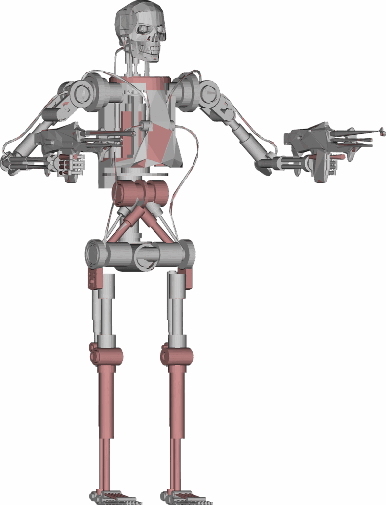 terminator, robot, ai, machine, weapon, cyborg, 3d, low poly, geometric, cutout