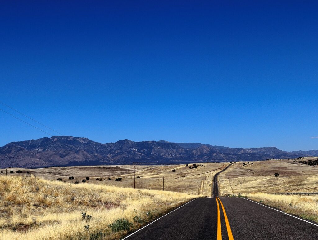 road, highway, mountains, scenery, sky, nature, travel, landscape