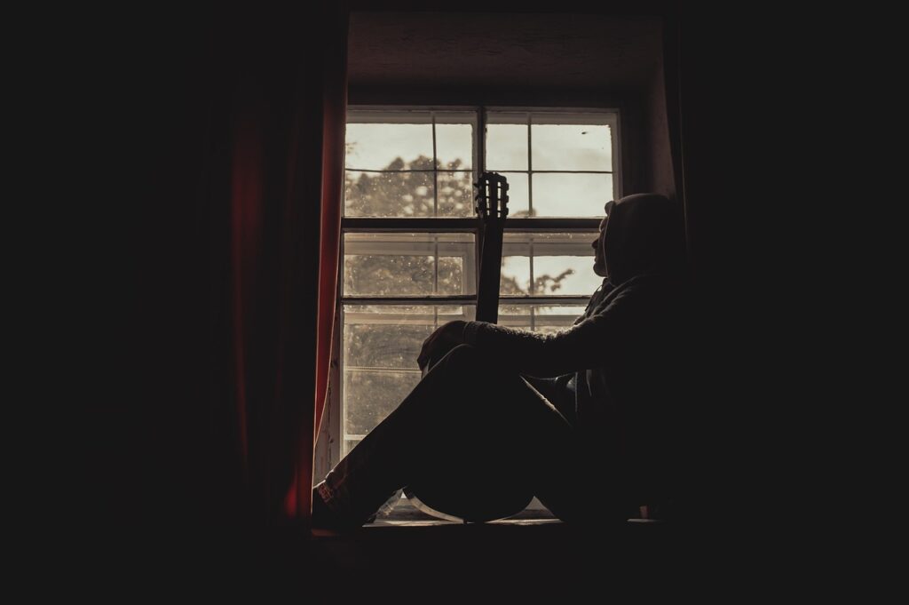 man, window, guitar, human, thoughtful, silhouette, window, guitar, guitar, guitar, human, human, human, human, human, silhouette