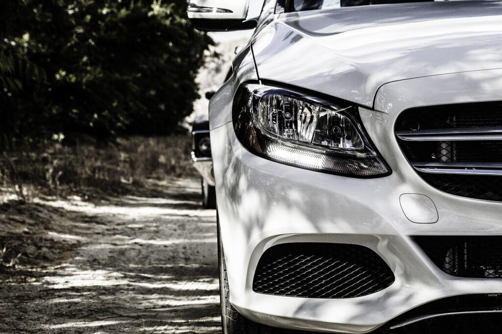 mercedes-benz, car, white, white car, headlight, vehicle, transportation, car wallpapers, automobile, motor, sports car, luxury car, automotive, technology, auto, drive, monochrome