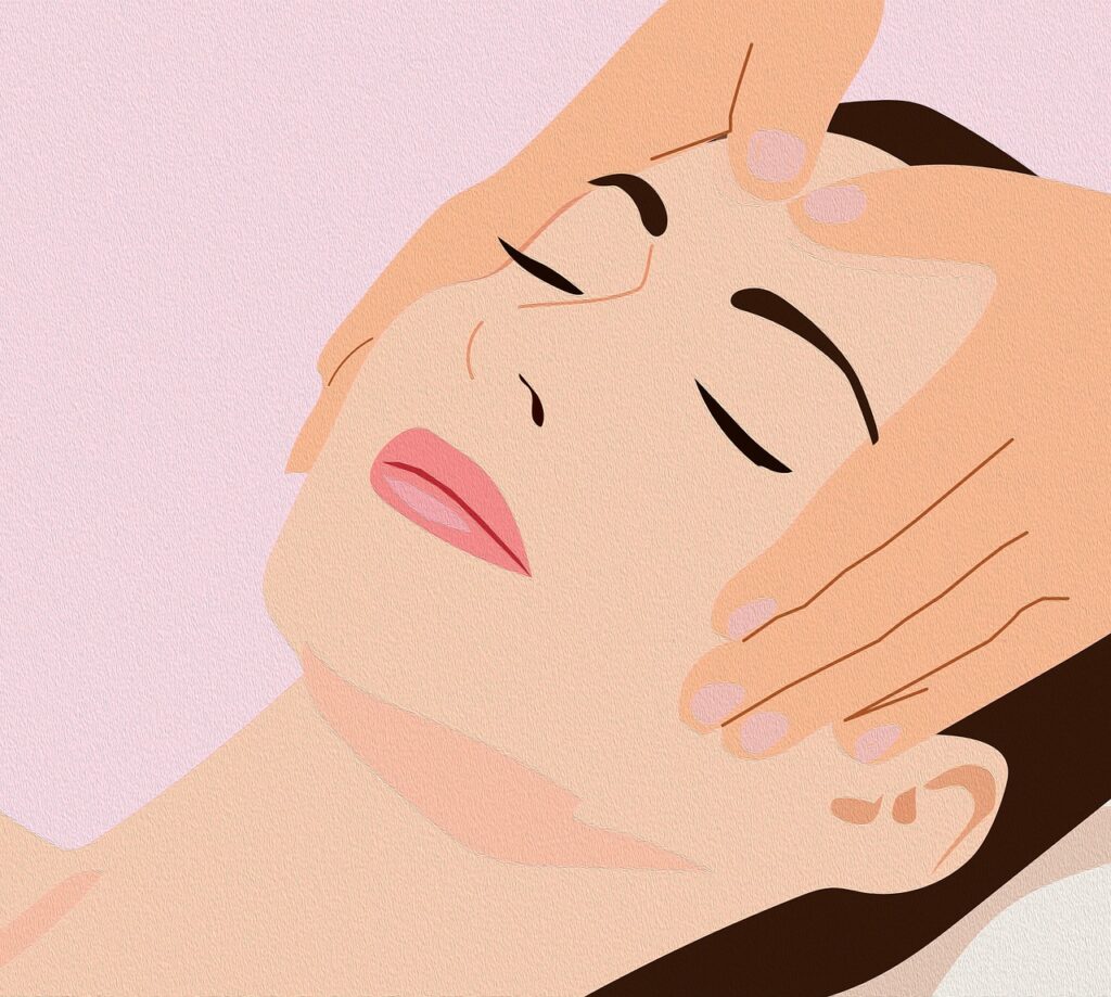 woman, face, beauty therapist, beauty, care, skin, skincare, health, salon, cosmetics, mask, product, drawing, background