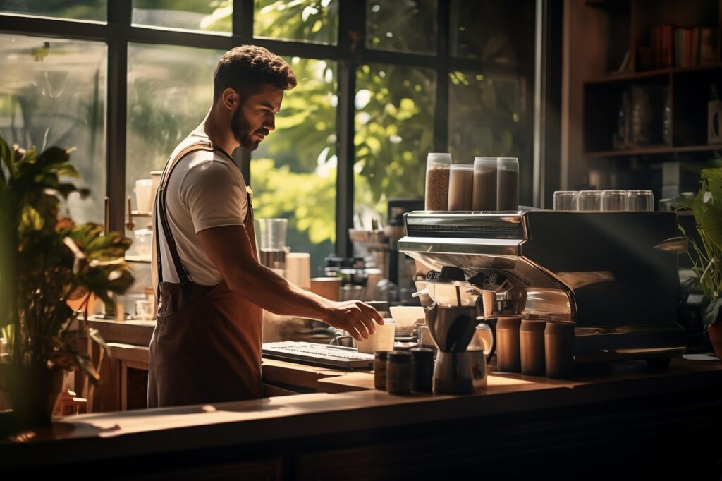 ai generated, barista, coffee, shop, cafe, bar, businessman, barista, barista, barista, barista, barista, cafe, bar