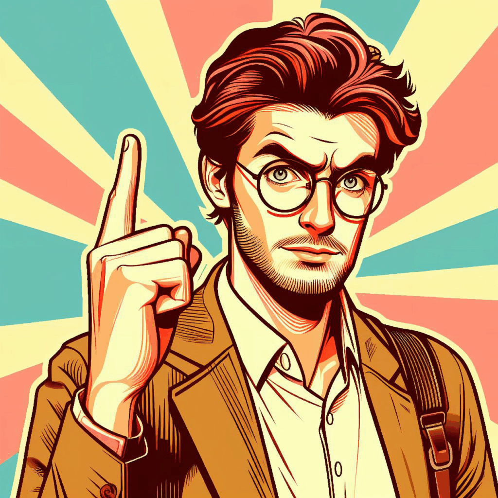 ai generated, man, raise, finger, hand, also, warn, warning, caution, moreover