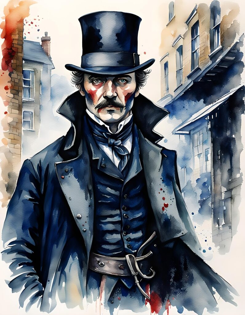 ripper, eng, london, killer, portrait, crime, gruesome, past, ai generated