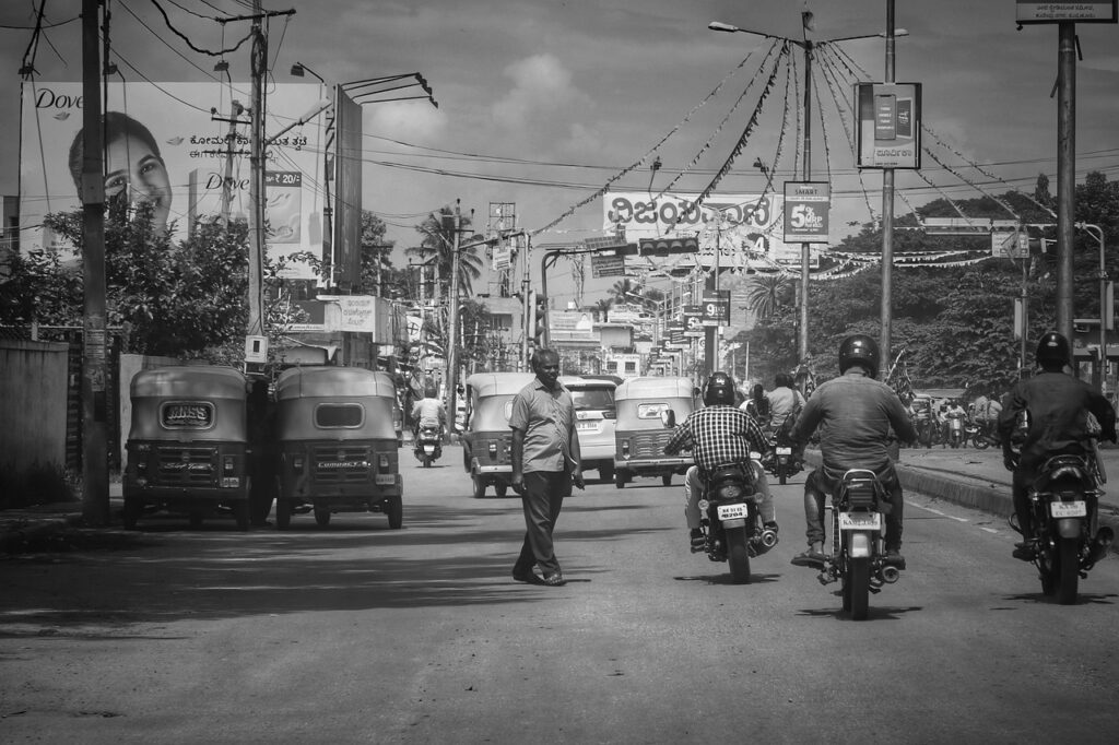 road, india, traffic, advertisement, black and white, monochrome, india, black and white, black and white, black and white, black and white, black and white