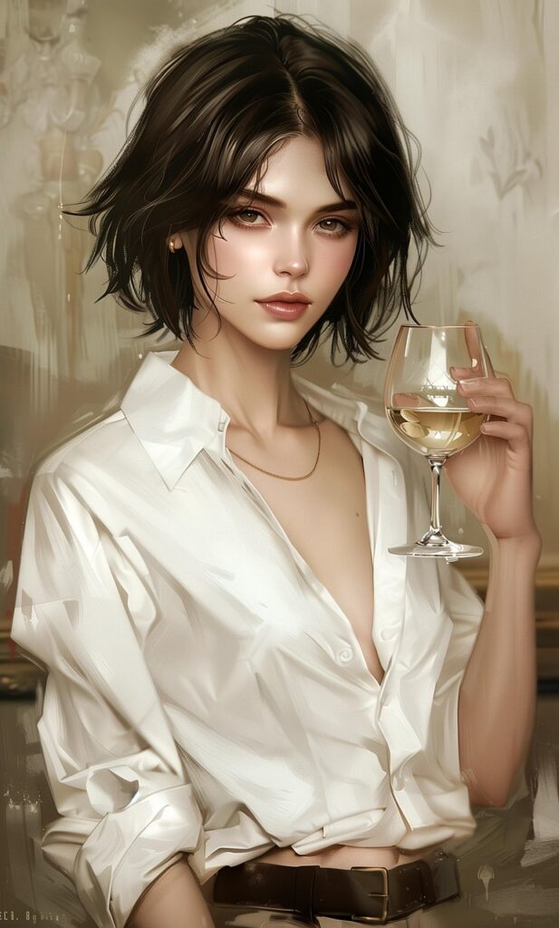 ai generated, woman, wine, short hair, casual, elegance, beauty, portrait, ai generated, ai generated, ai generated, ai generated, ai generated