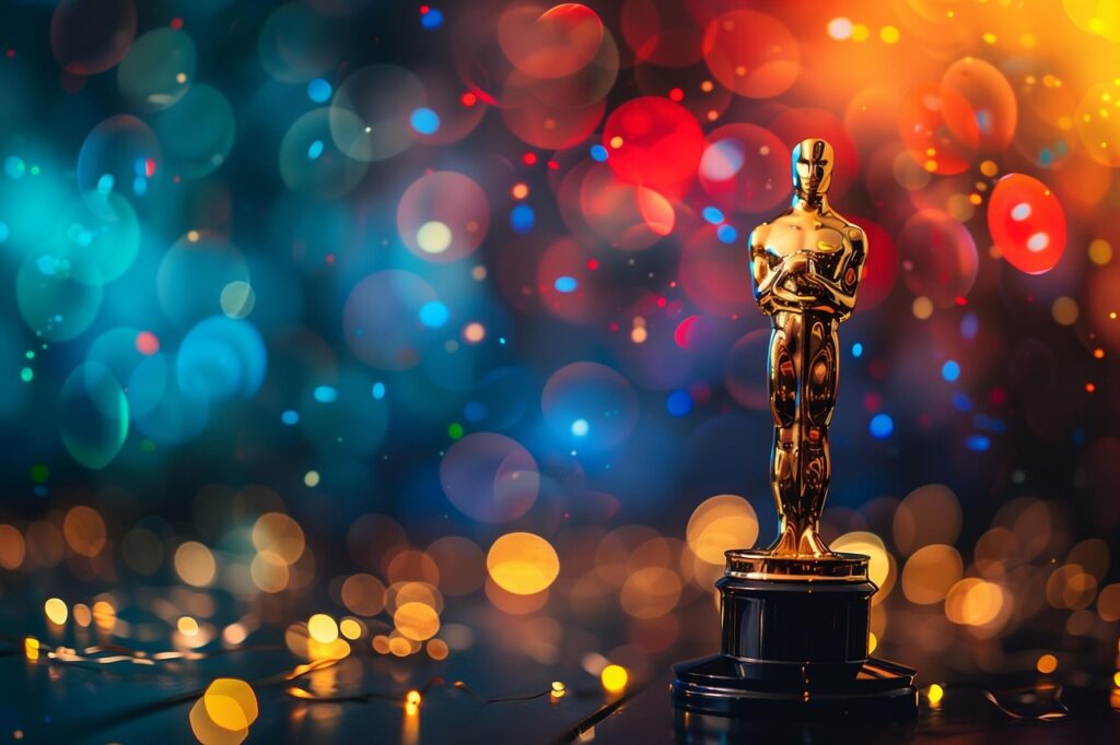 ai generated, trophy, award ceremony, celebration, prestigious, recognition, glamour, entertainment, night, achievement, honor, golden, statue, award, event