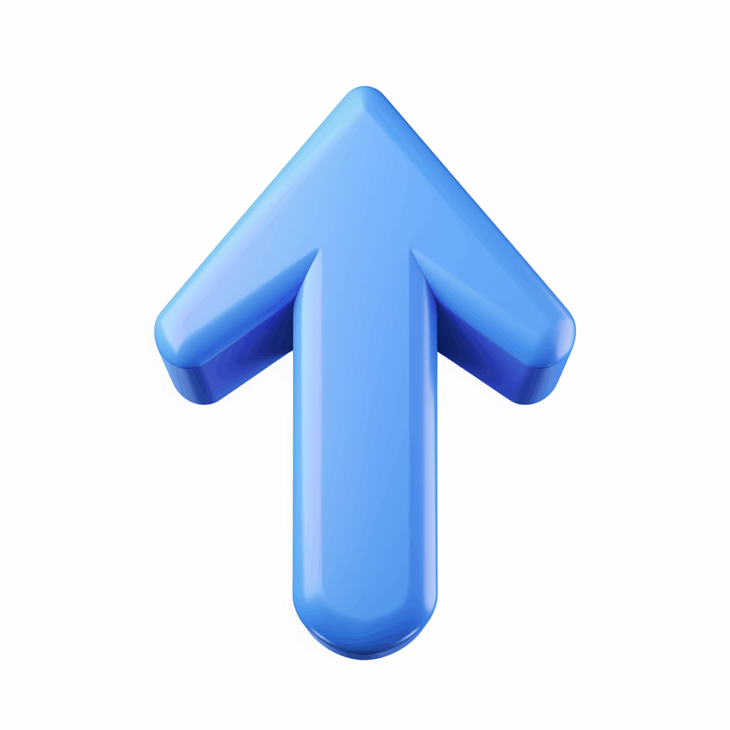 arrow, up, blue, business, increase, rising, icon, upvote, isolated