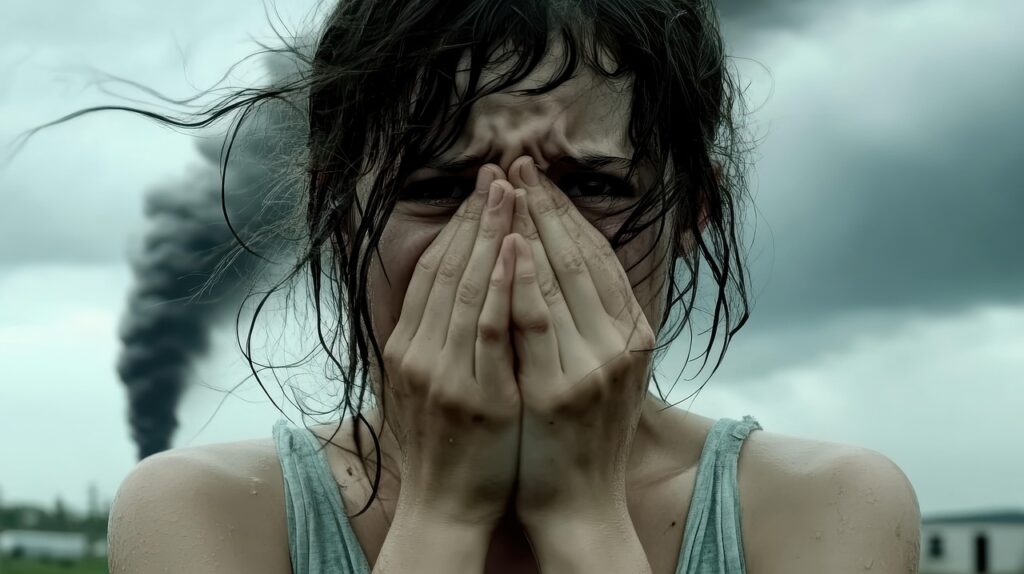 ai generated, woman, distressed, distress, despair, cry, unhappy, grief, sorrow, frustrated, pain, upset, breakdown, trauma, turmoil, crying, sad, sadness, depression, depressed, emotional, shocked, shock, anguish, tragedy, tragic