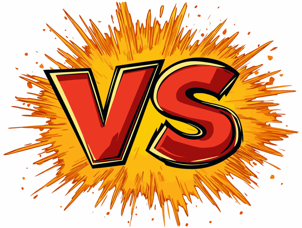 ai generated, versus, vs, battle, versus battle, clash, rivalry, dynamic, fight icon, vs symbol, battle text, comic, yellow, red, letters, symbol, impact, pop, retro, explosion, comic style, power clash, colorful