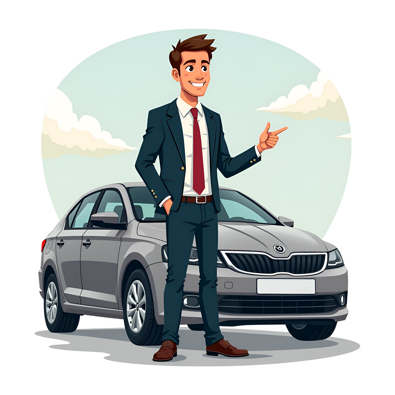 car, salesman, sale, vehicle, automobile, dealer, dealership, buy, auto, transportation, agent, ai generated, seller, transport, service, automotive, selling, cartoon, cutout