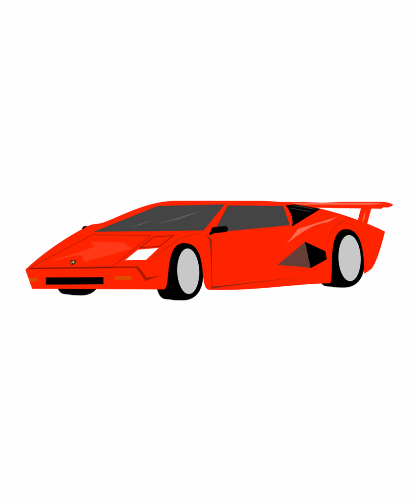 lamborghini, car, cartoon, vehicle, graphic design, design, drawing, sportscar