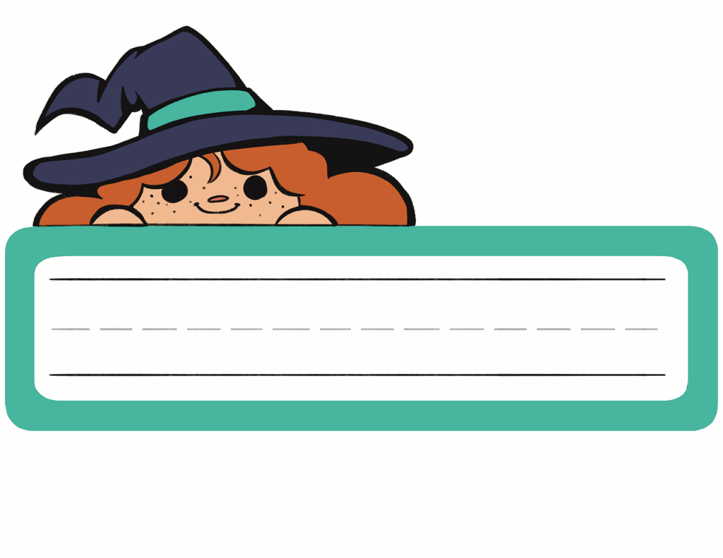 witch, name tag, tag, magic, label, copy space, note, cartoon