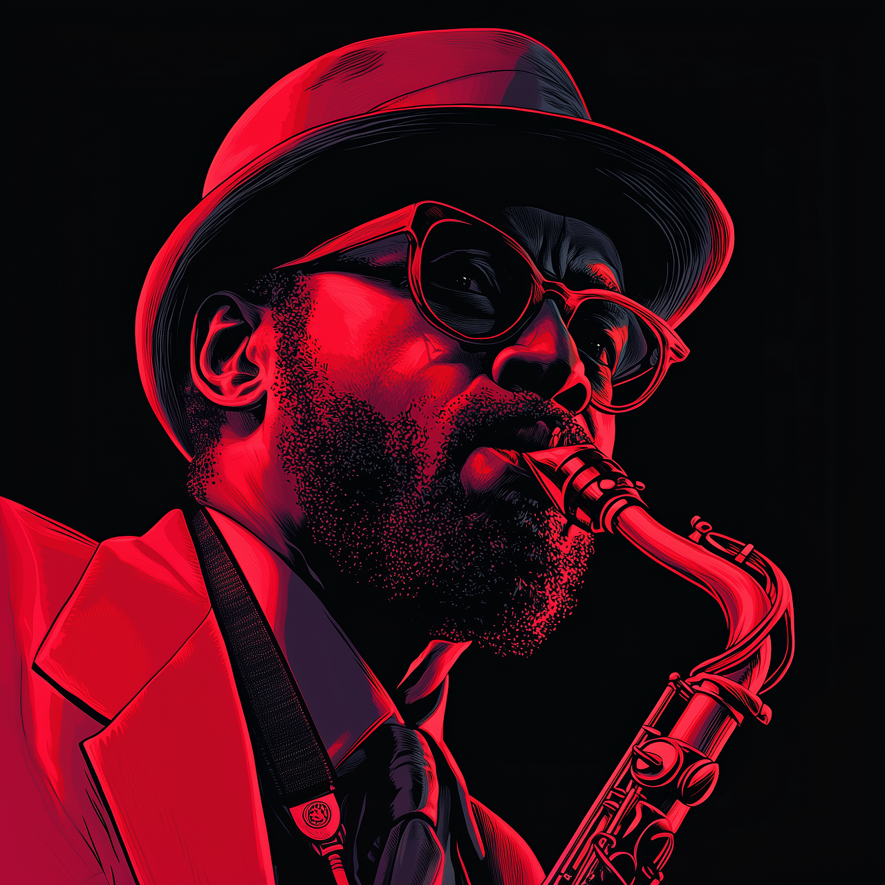 ai generated, jazz, music, instrument, musician, blues, rhythm, sound, sax, saxophone, saxophonist