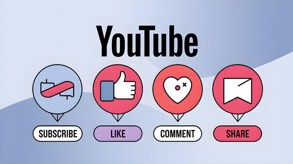 youtube, like, share, subscribe, comment, icons