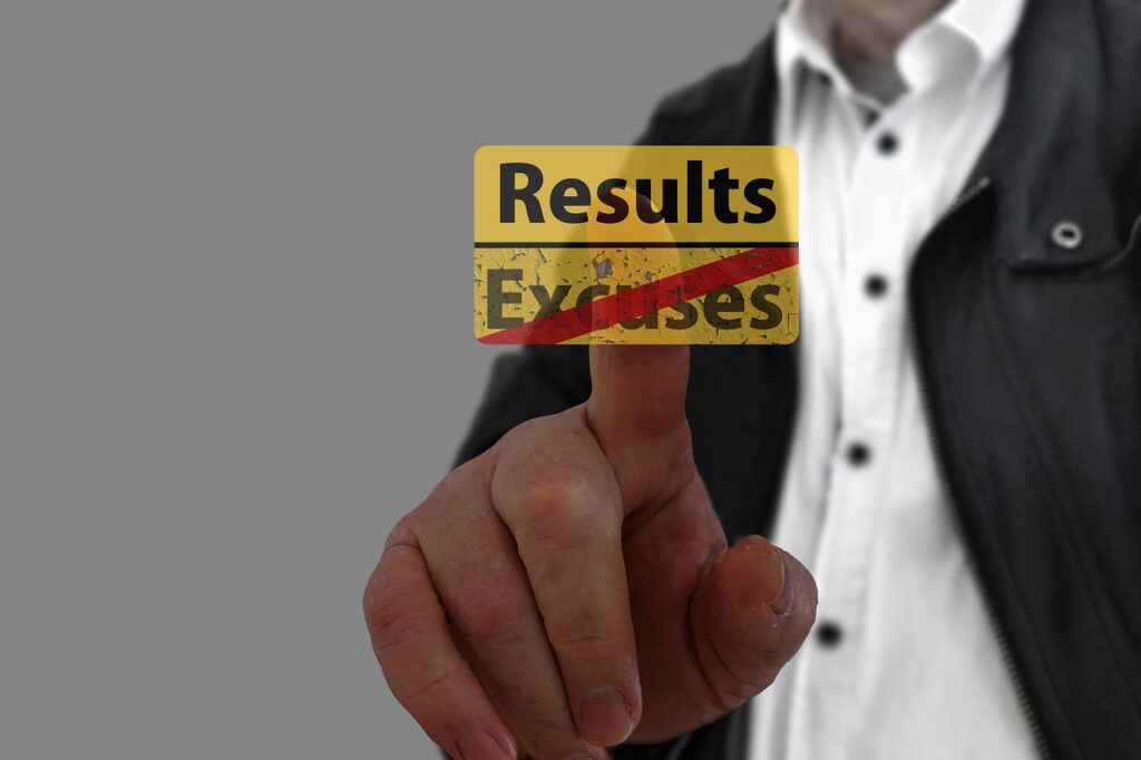 excuse, result, outcome, sorry, apology, failure, inconclusive, business, strategy, instruction, action, goals, consequence, success, conclusion