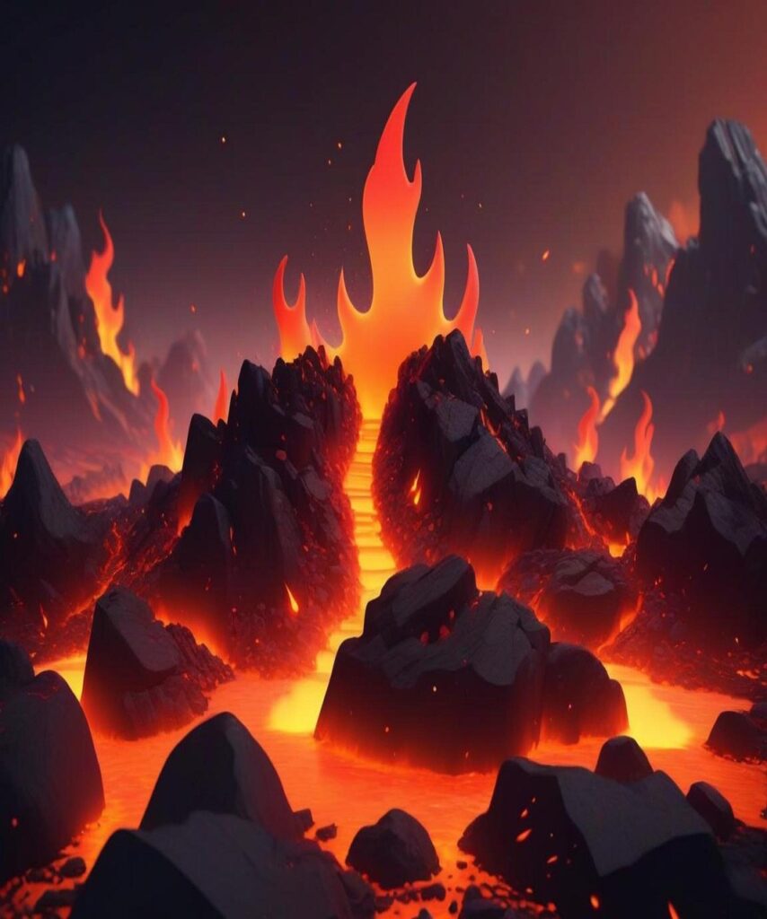 ai generated, hell, purgatory, fire, lava
