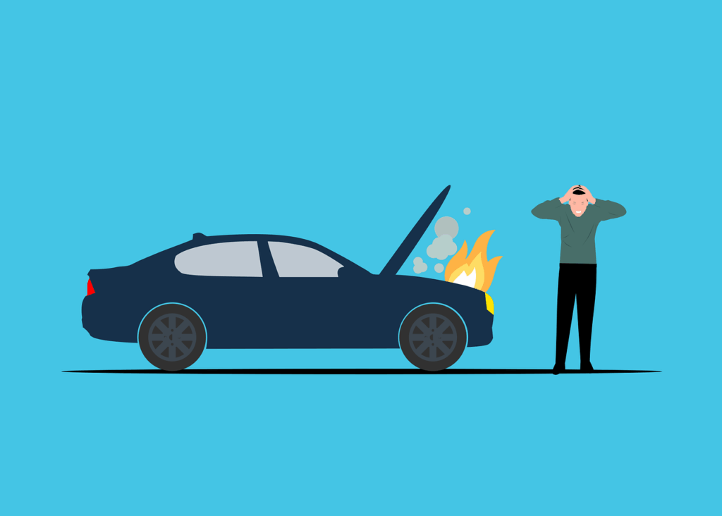 breakdown, car, fire, emergency, accident, mechanical, repair, trouble, vehicle, damage, worry, problem, overheating, engine, failure, crisis, reaction, automobile, burnout, disaster, issue, distress