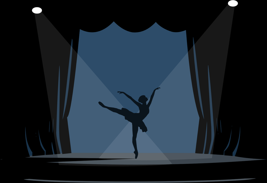 ballerina, performance, theater, silhouette, spotlight, elegance, stage art, dance, grace, performing arts, dancer, dancing, pose, book cover