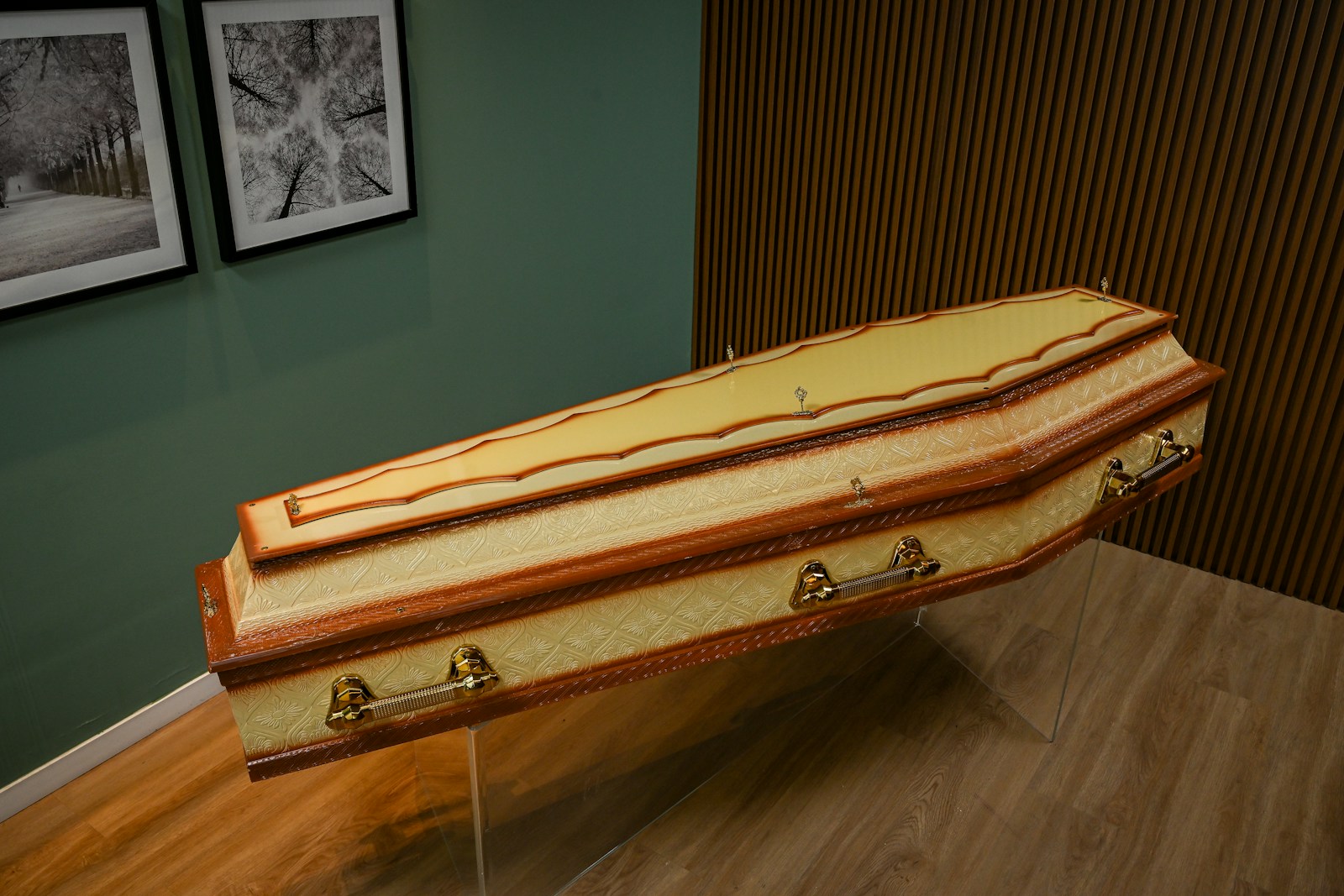 A piece of luggage sitting on top of a wooden floor