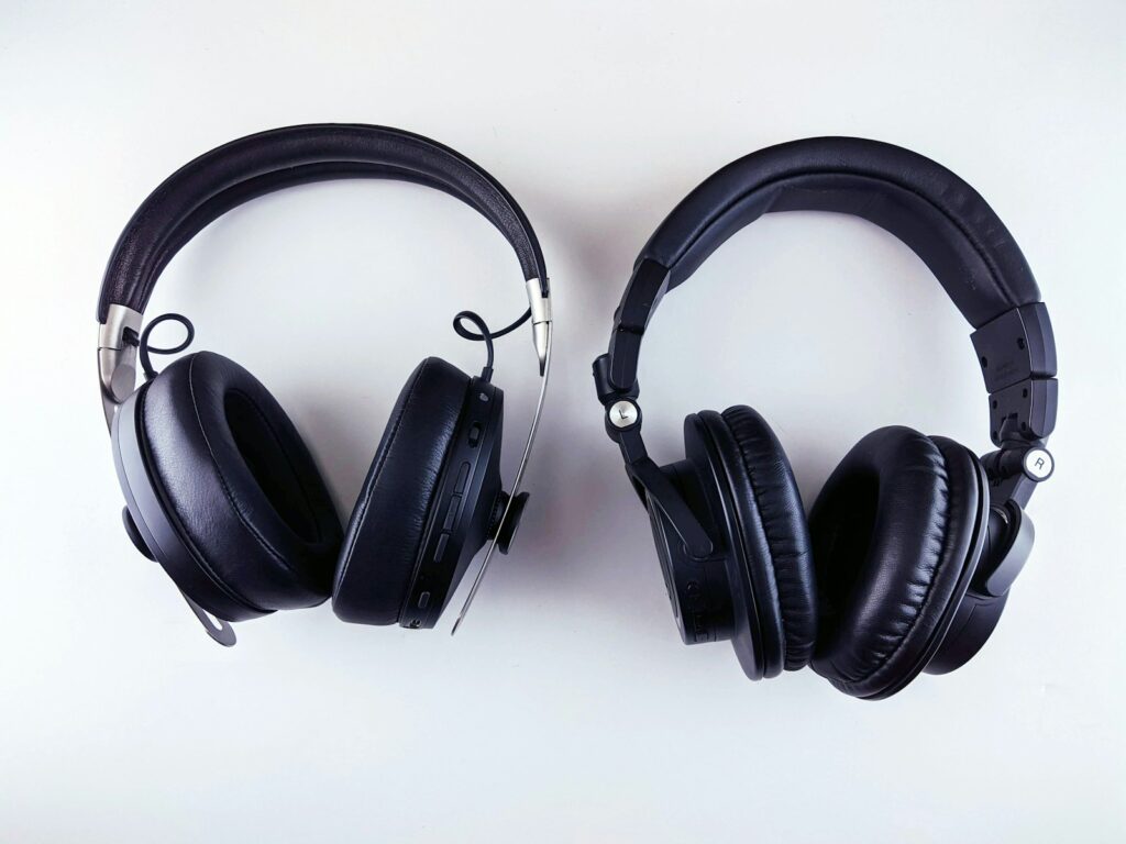 a pair of black headphones