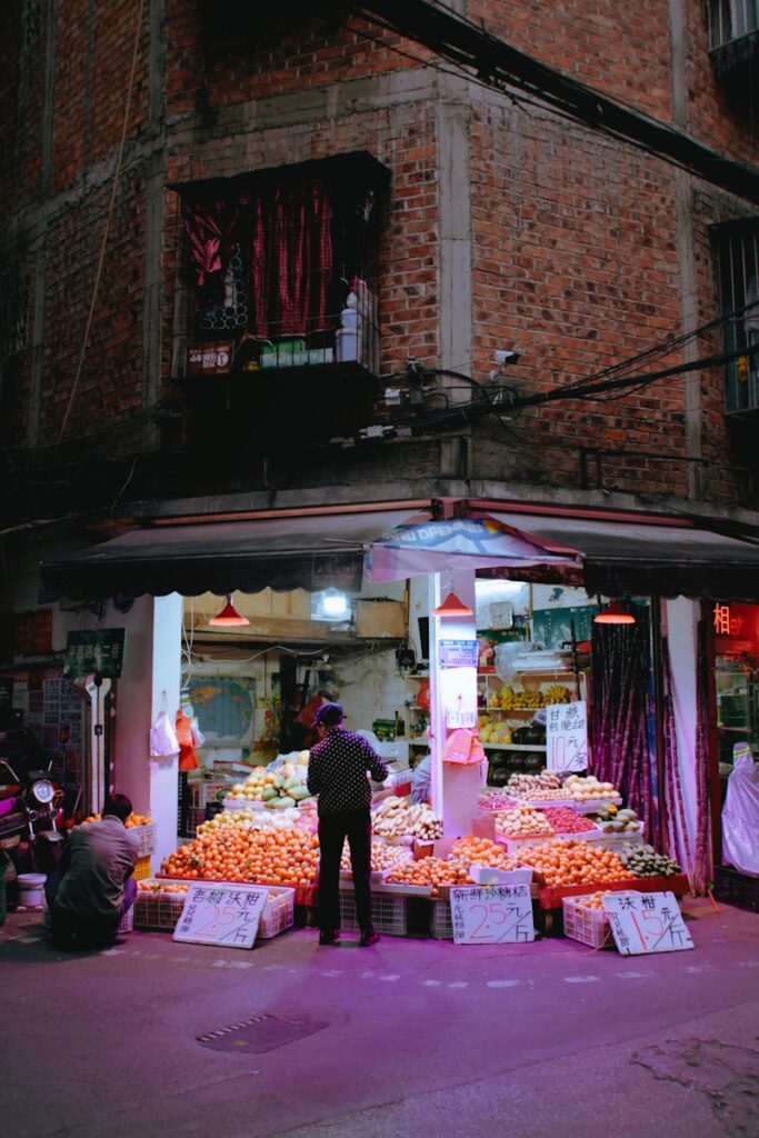 people walking on market during daytime