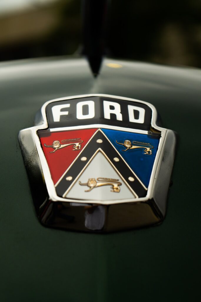 a close up of a car logo