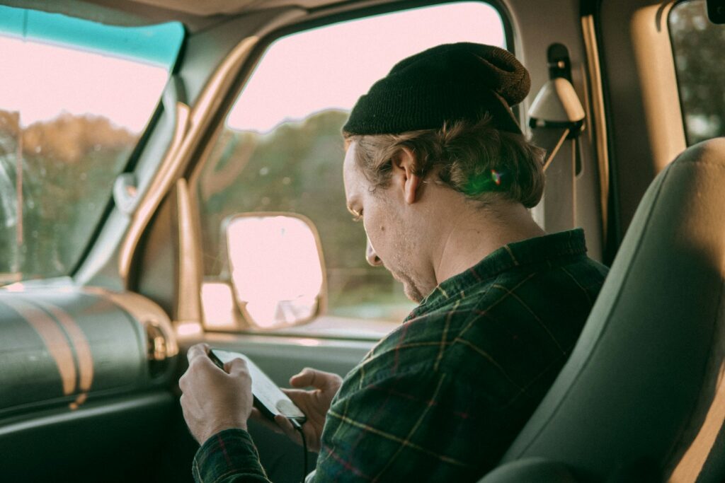 man holding smartphone