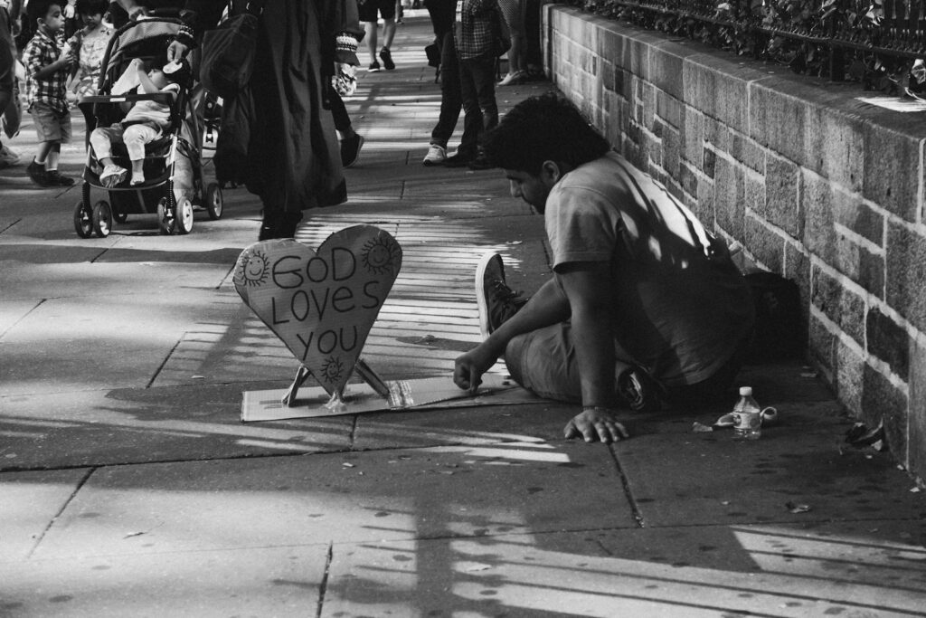 man beside street