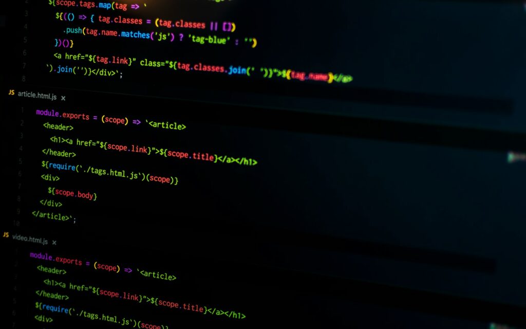 computer codes screenshot