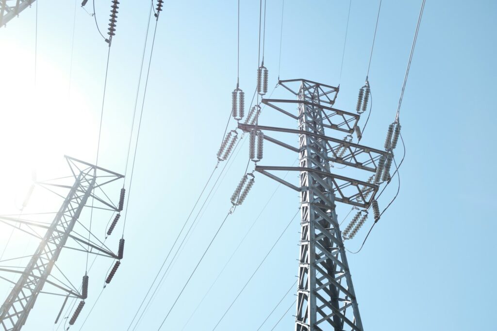 low angle photo of transmission post