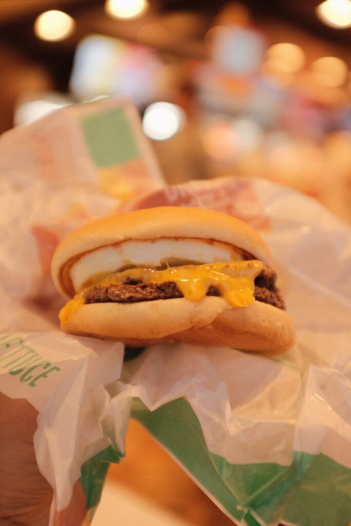 burger with patty and cheese