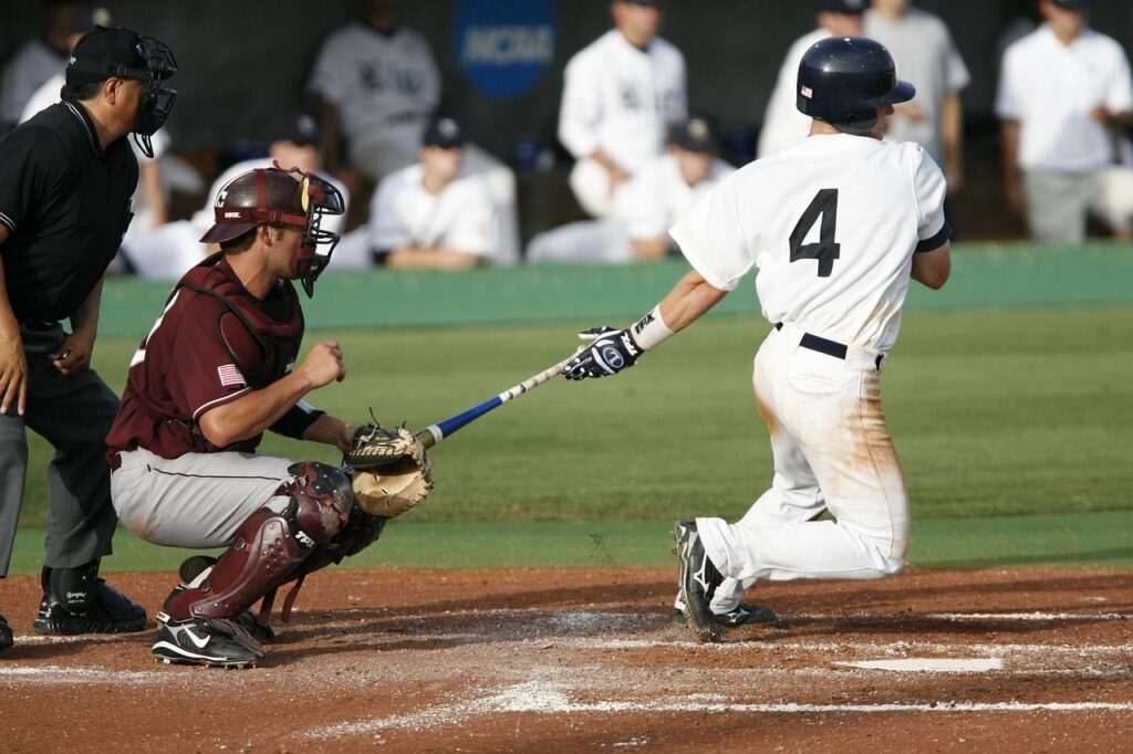 baseball, swing, home run, baseball player, hitter, catcher, umpire, baseball umpire, plate, home plate, college baseball, game, competition, athlete, player, home run, home run, home run, home run, home run